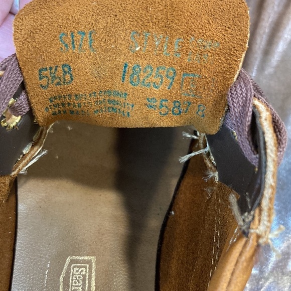 1970’s brown leather Sears‎ vintage casual chukkas style size 5.5. Few scrapes. - Picture 7 of 8